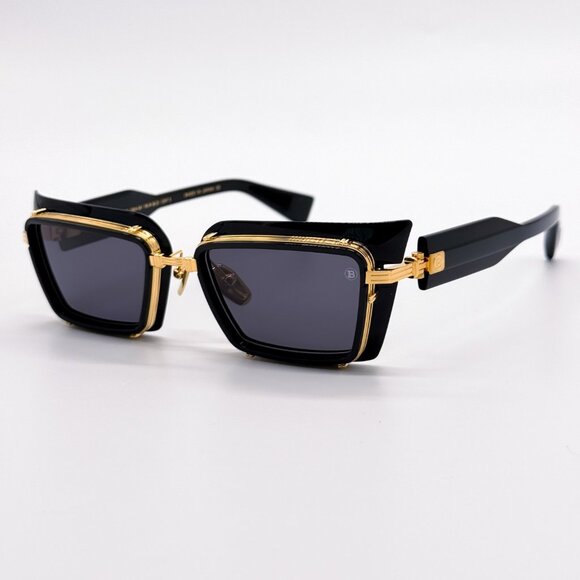 NEW BALMAIN ADMIRABLE BPS-130A UNISEX BLACK/GOLD SUNGLASSES BALMAIN - Picture 4 of 14